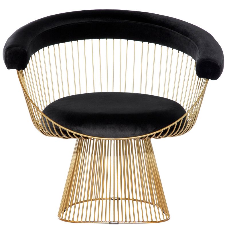 Contemporary Velvet and Iron Accent Chair Red - Venus Williams Collection