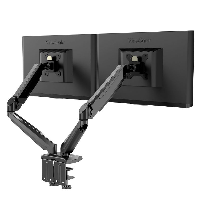 MegaMounts Fully Adjustable Tilt and Swivel Articulating Double Arm Monitor Desk Mount