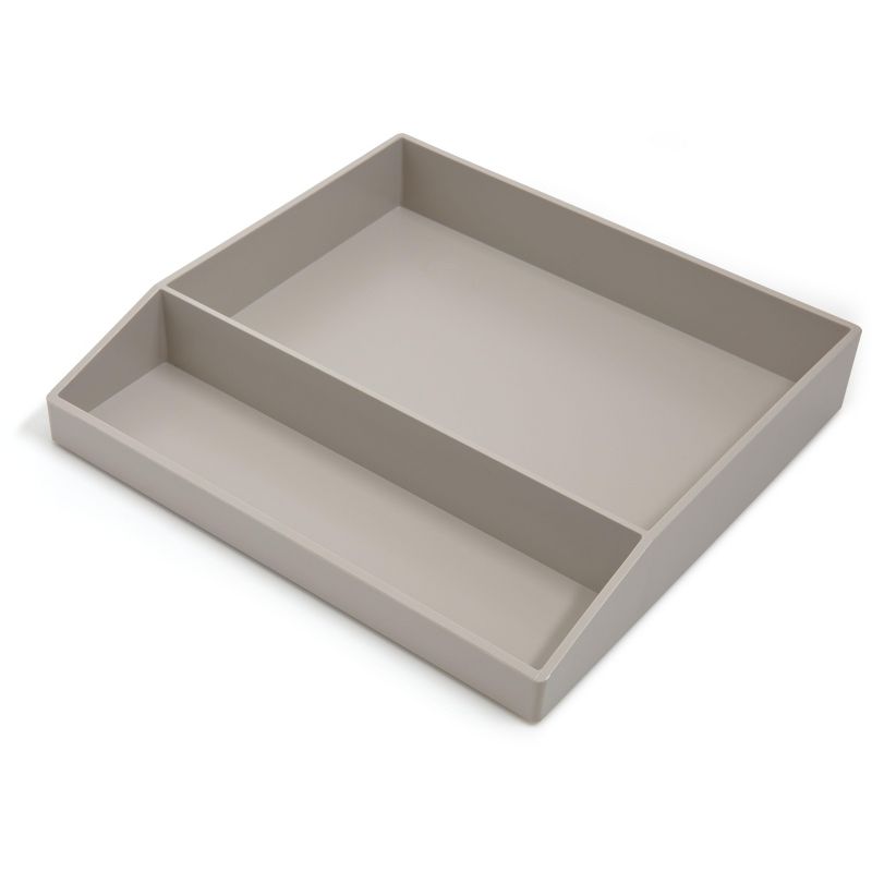 TRU RED Divided Stackable Plastic Tray, Gray TR55250 