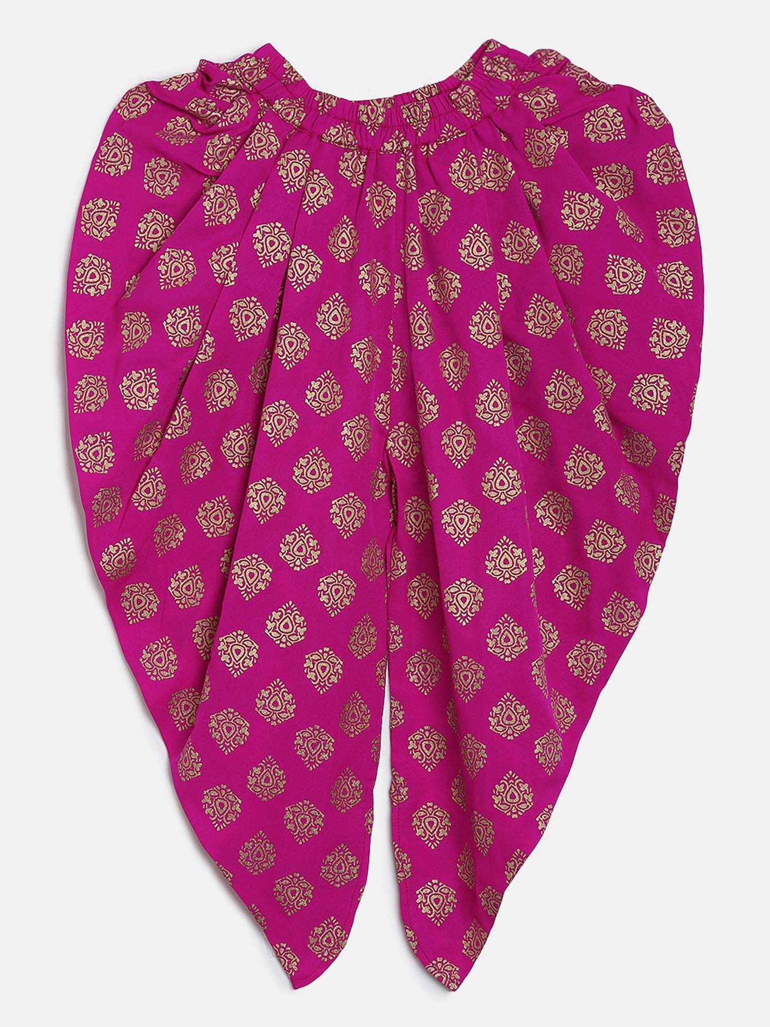 TWISHA Kids Beige & Pink Embroidered Top with Dhoti