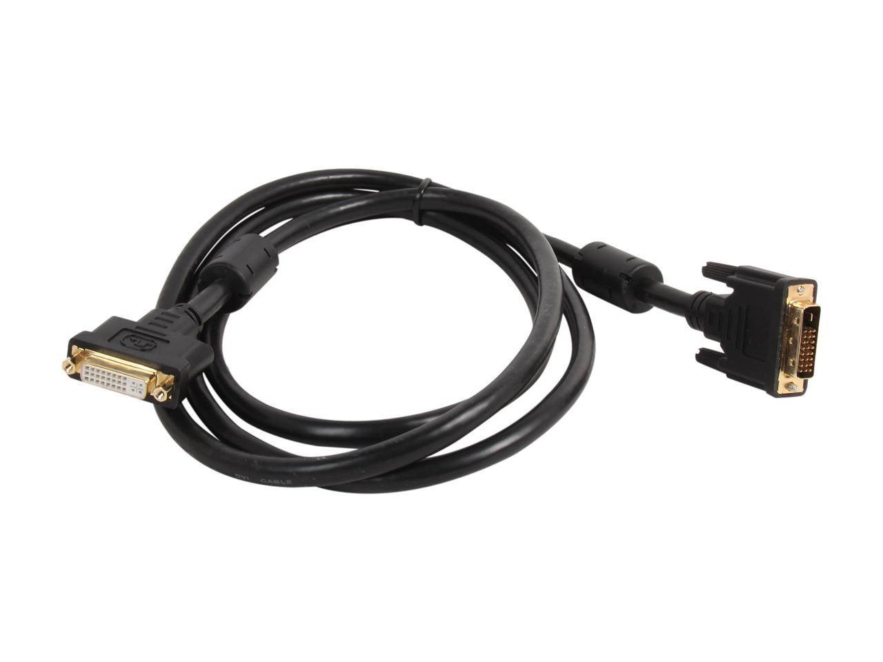 SA DVID-6MF Black DVI to DVI Male to Female Dual Link DVI-D M/F Extension Cable
