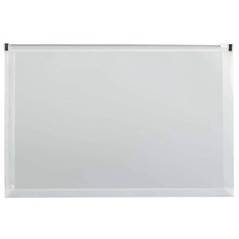 JAM Paper 9 3/4'' x 14 1/2'' 12pk Plastic Envelopes with Zip Closure, Legal Booklet - Clear