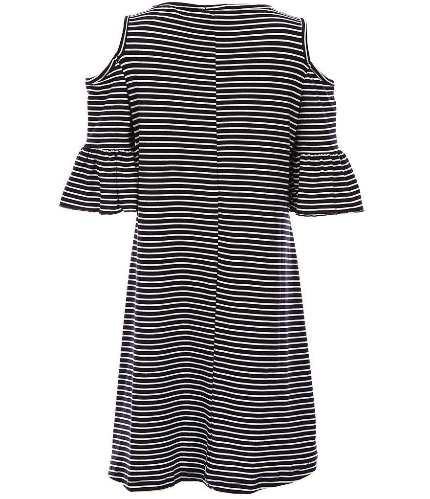 Zunie Big Girls 7-14 Cold-Shoulder Striped T-shirt Dress