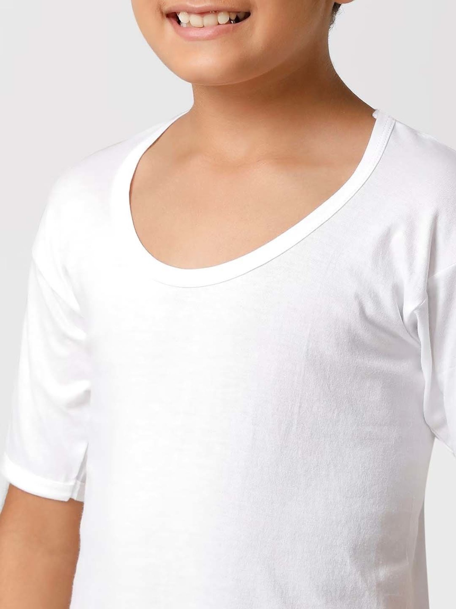 Ramraj Kids White Cotton Regular Fit Vest (Pack of 6)