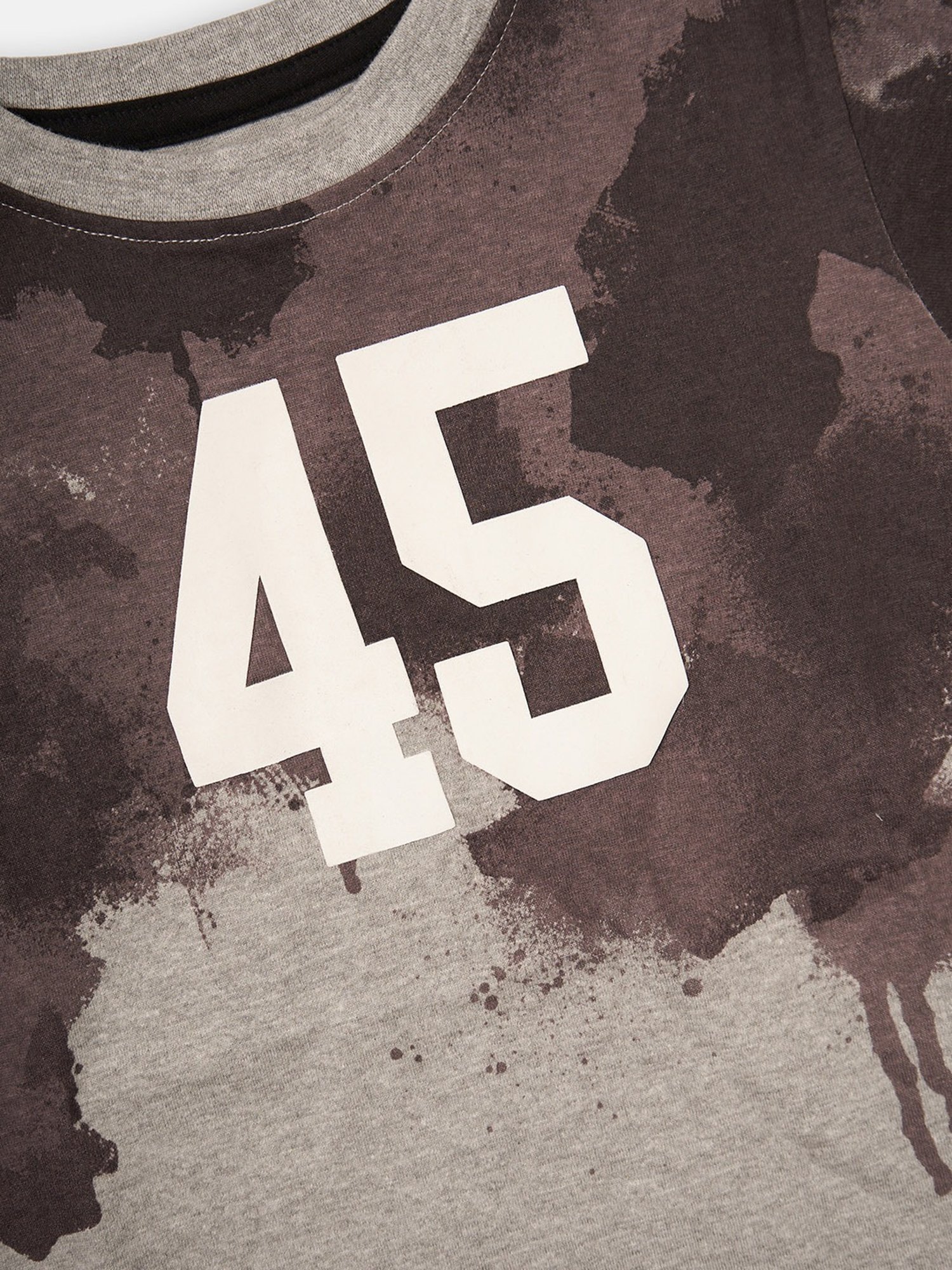 Angel & Rocket Boys Grey Cotton Printed T-Shirt