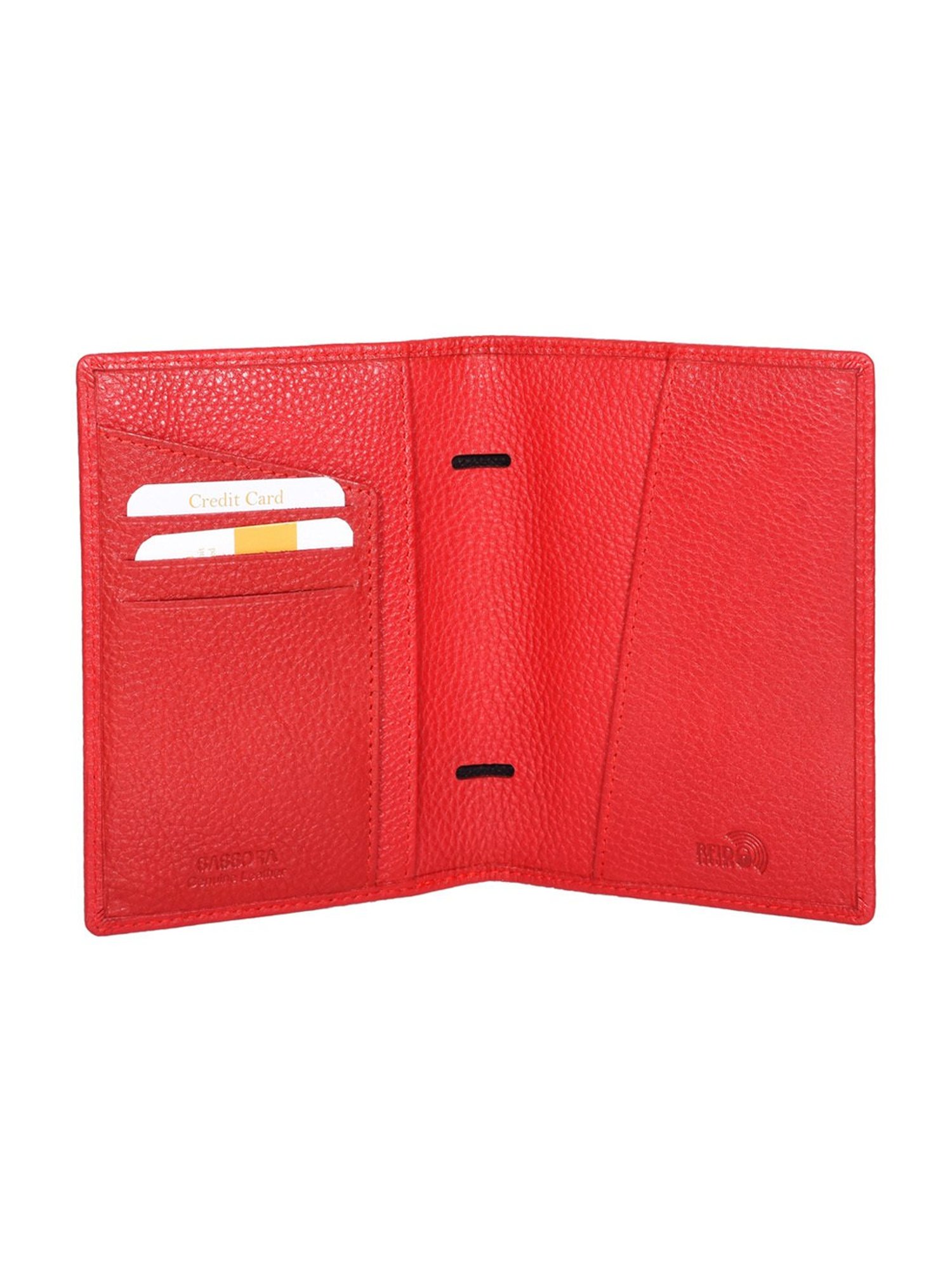 SASSORA Lyla Red Printed Leather Small Passport Holder