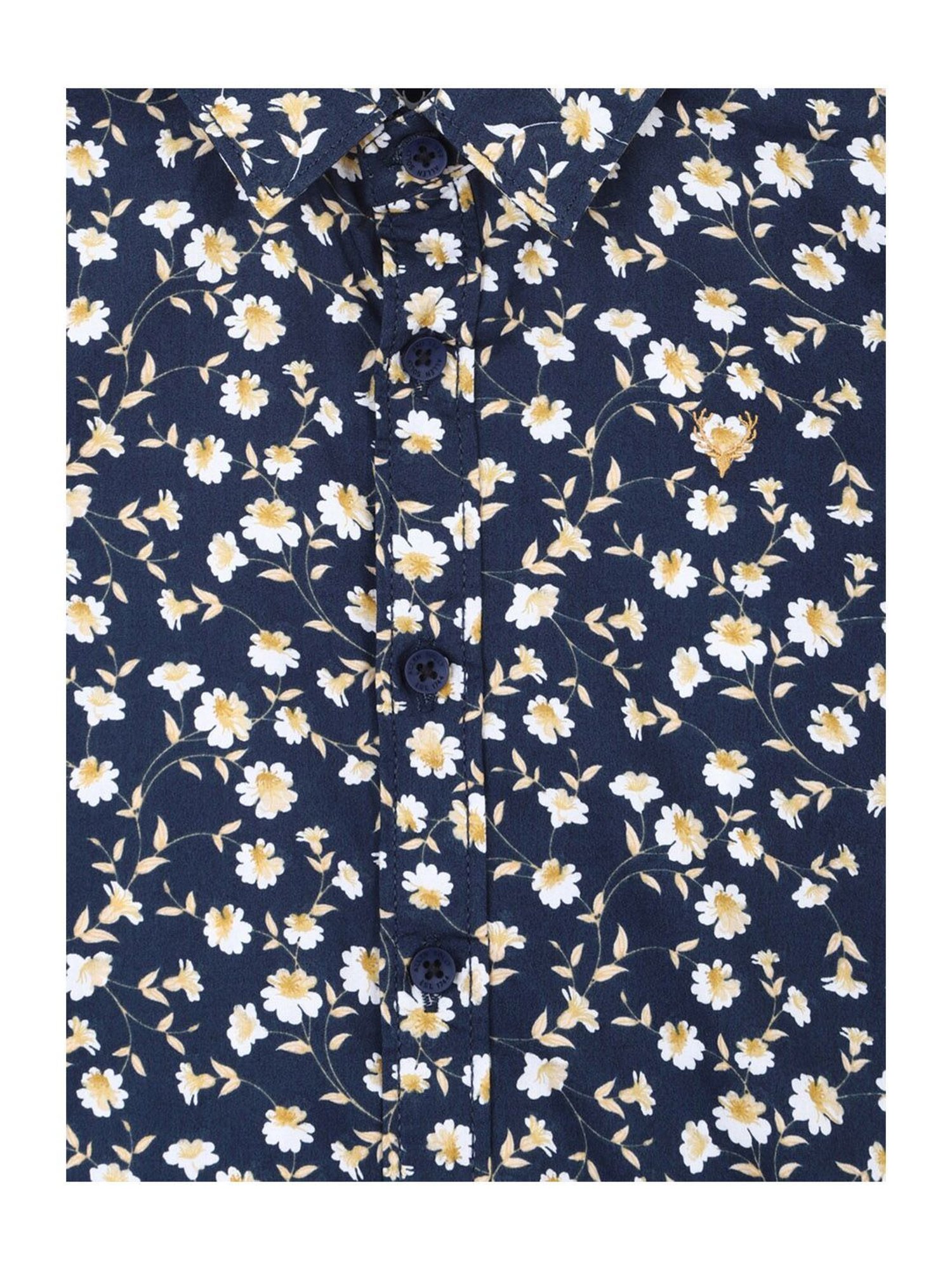 Allen Solly Junior Navy Floral Print Full Sleeves Shirt