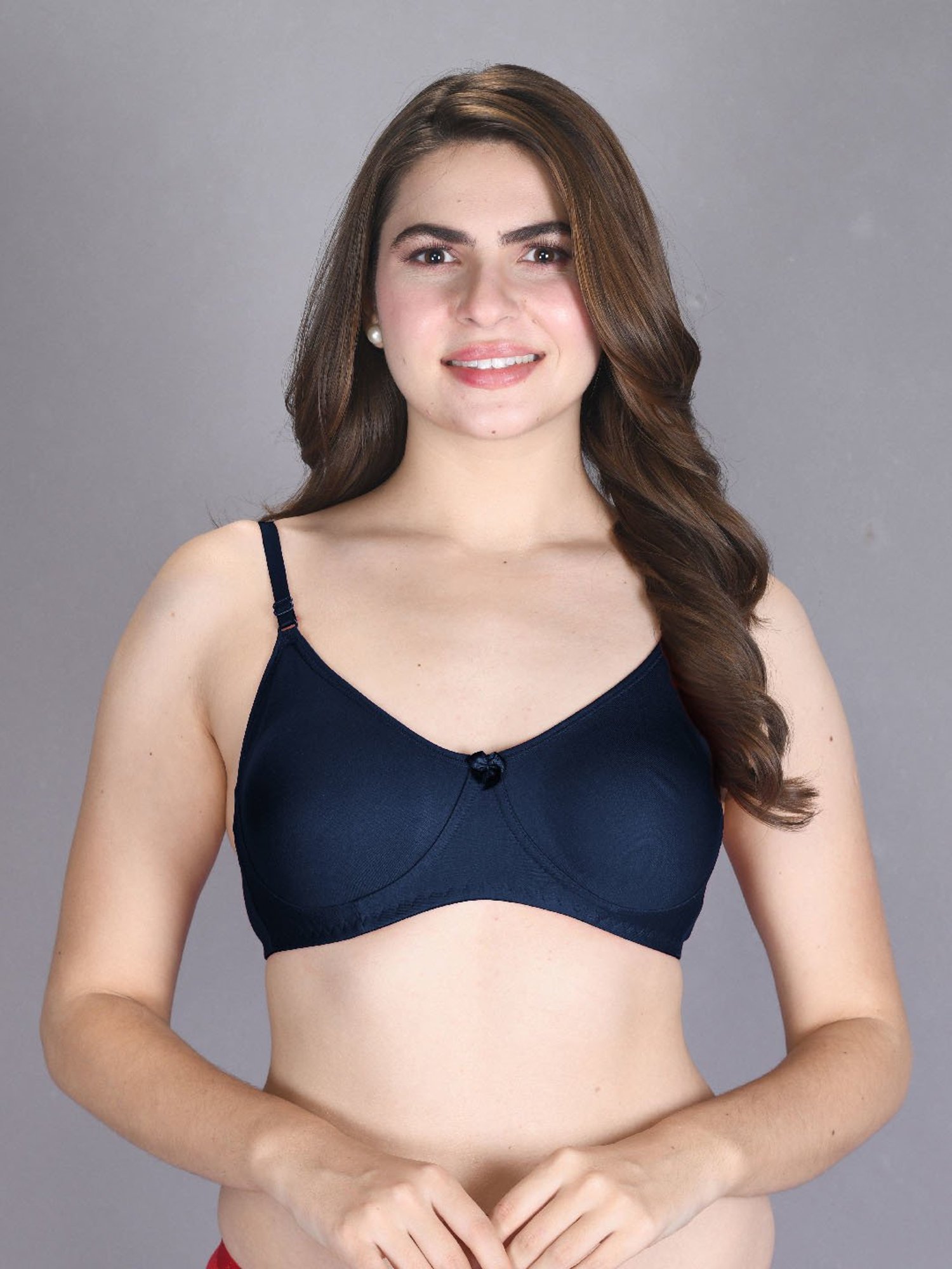 Lux Venus Navy Full Coverage Non-Wired T-Shirt Bra With Adjustable Strap