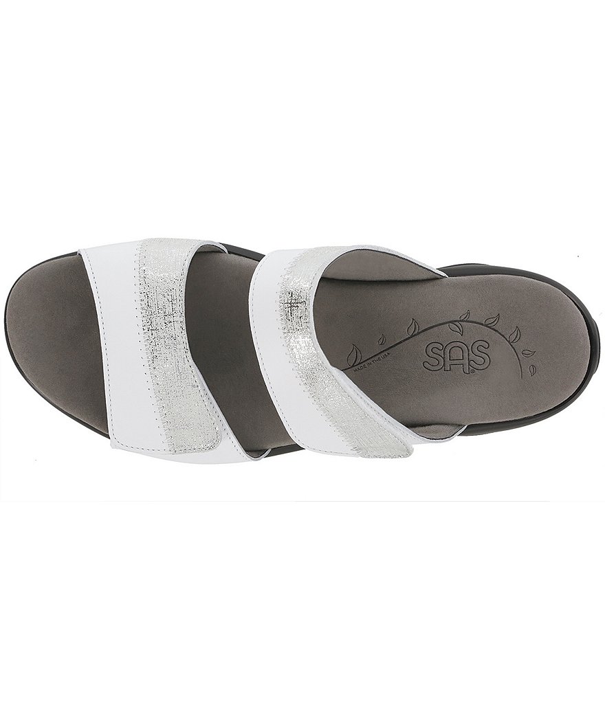 SAS Nudu Printed Leather Wedge Slides