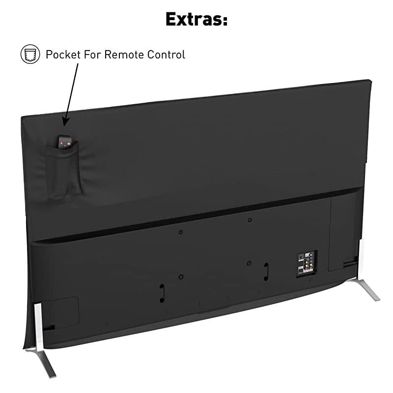 55 inch TV Cover Indoor Screen Protector for Flat Screen TV Clean Dust Cover Enclosure for Flatscreen Television Smart TVs Cloth Fabric Cover Size 50 x 31 inch Made in USA Black