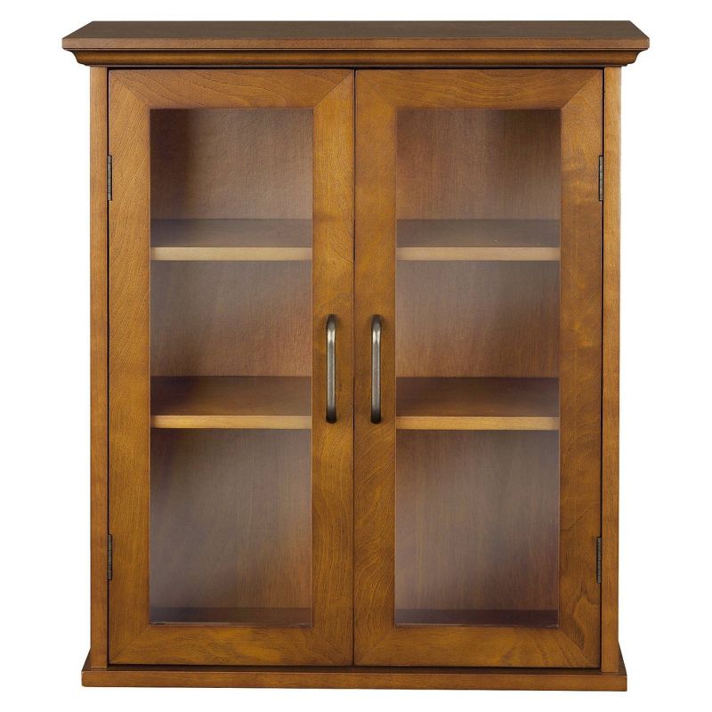 Avery Wall Cabinet Oil Oak Brown - Elegant Home Fashions