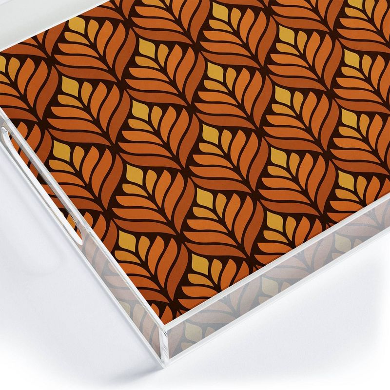 17" x 14" Acrylic Alisa Galitsyna Retro Flower Tray Brown - society6