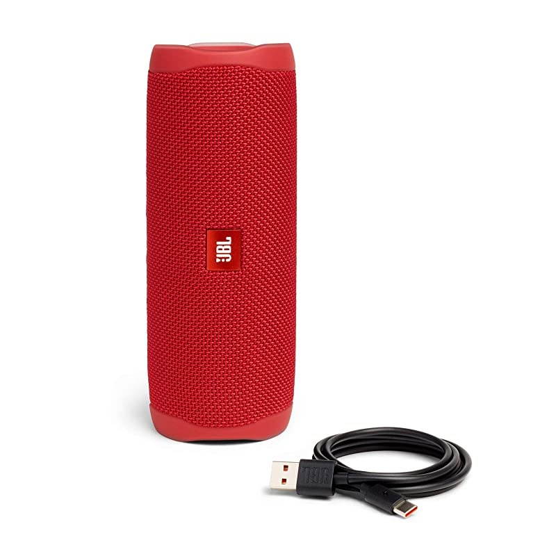 Flip 5 Waterproof Portable Wireless Bluetooth Speaker Bundle with divvi Protective Hardshell Case Red