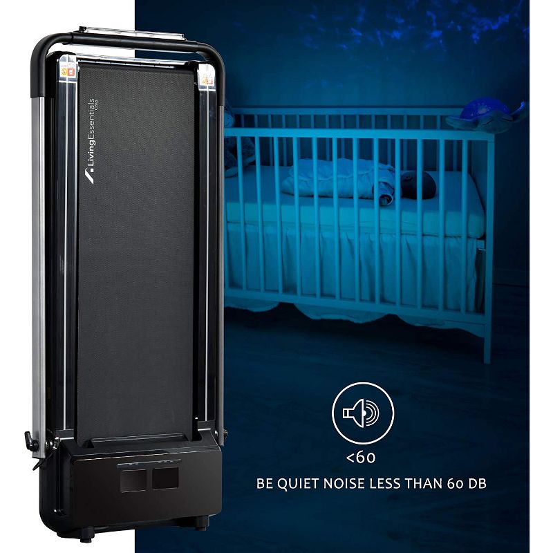 Living Essentials ETMGY0139 2 in 1 Foldable Electric Treadmill Indoor Home Gym Exercise Equipment with Shock Absorbent Running Belt, Black