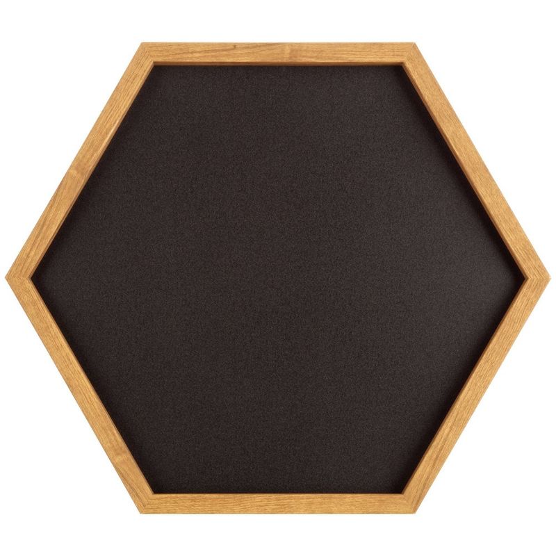 3pc Wood Hexagon Dry Erase Chalkboard/Pinboard Wall Organizer Set Natural - Gallery Solutions