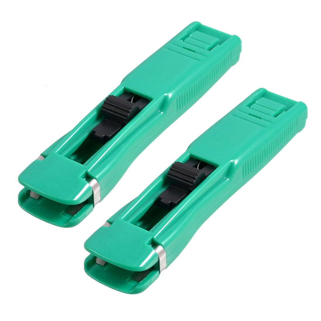 Unique Bargains Unique Bargains 2 Pcs Spring Load Push Forward Quilting Clam Clip Dispenser Green