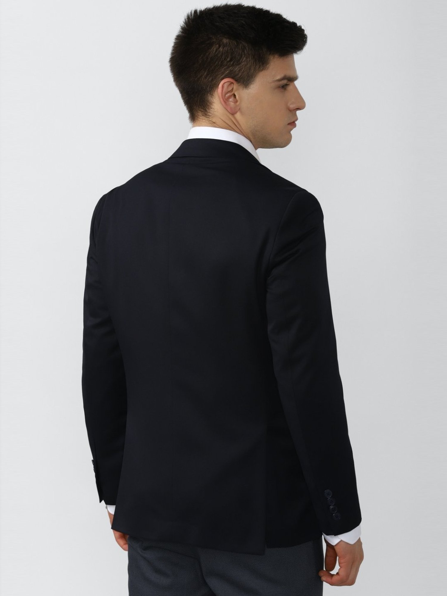 Peter England Elite Black Slim Fit Blazer