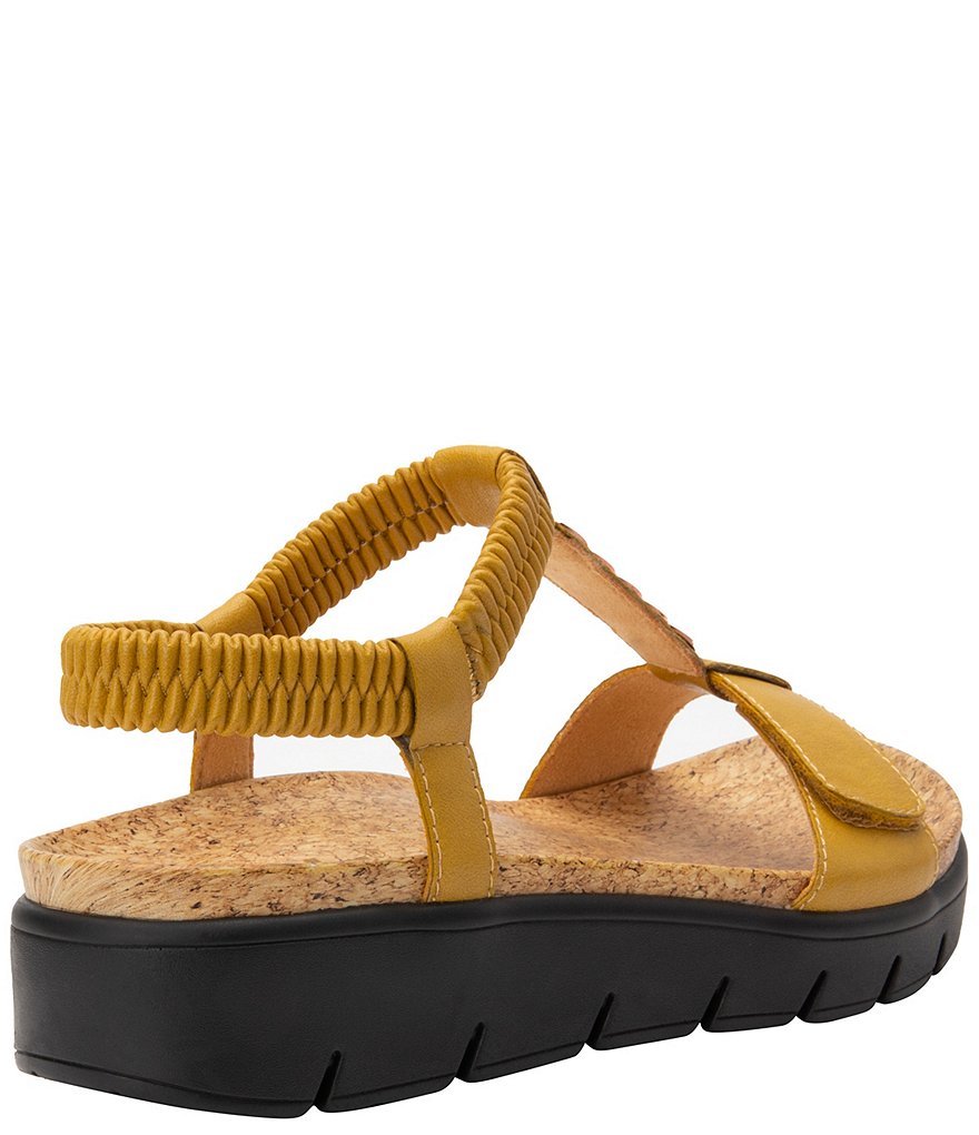 Alegria Harlie T-Strap Ankle Strap Platform Wedge Sandals