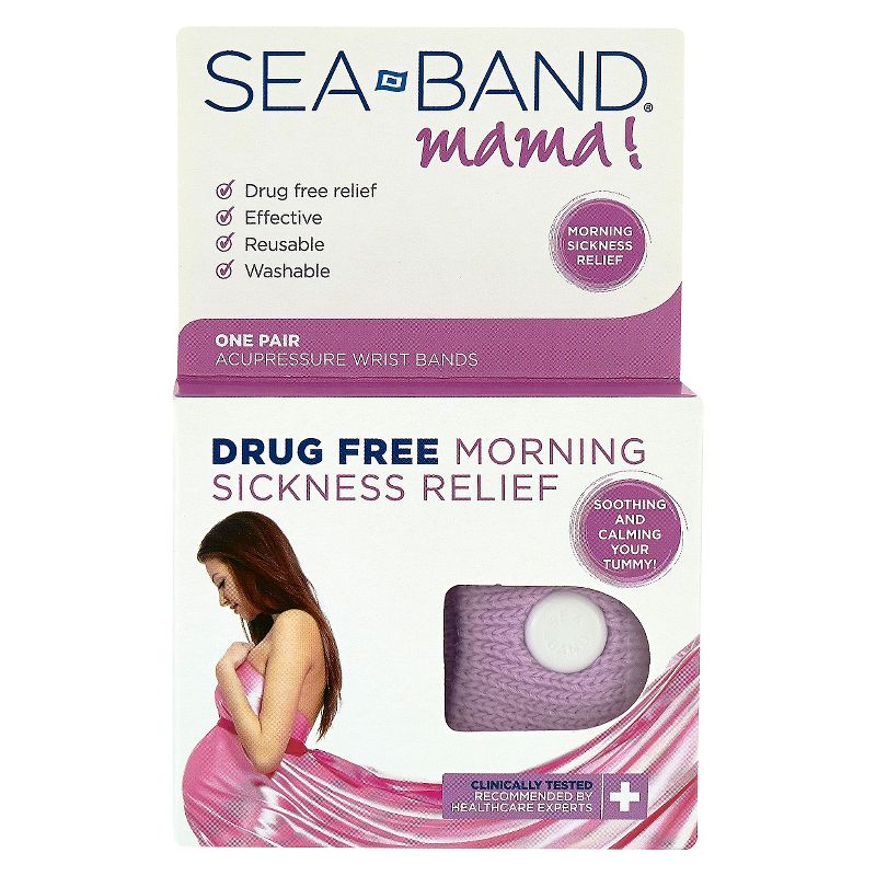 SeaBand Mama Morning Sickness Relief Acupressure Wrist Bands - 1 Pair