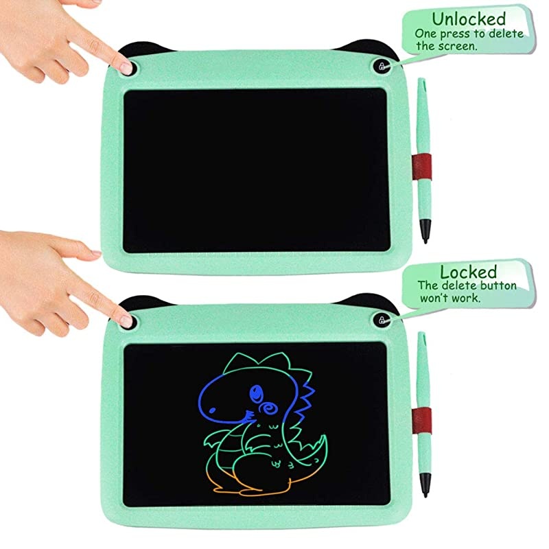 Upgraded Colorful Screen 9 Inch Electronic Writing Board Doodle BoardBest Gifts for Kids Green