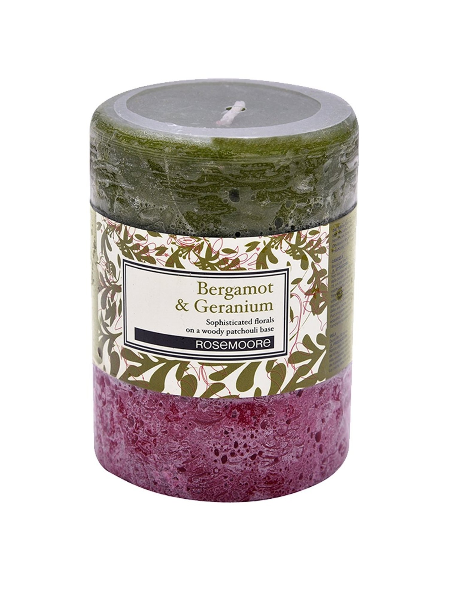 Rosemoore Wax Bergamot & Geranium Pillar Candle