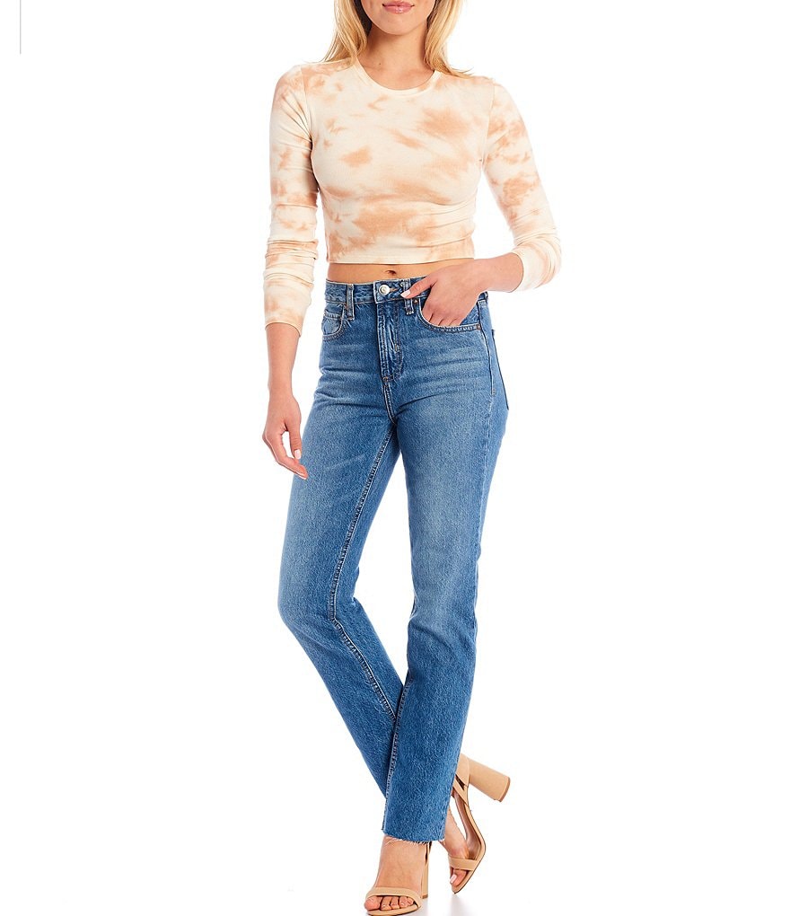 Every Straight Leg Ankle Crop Front Zipper Jeans