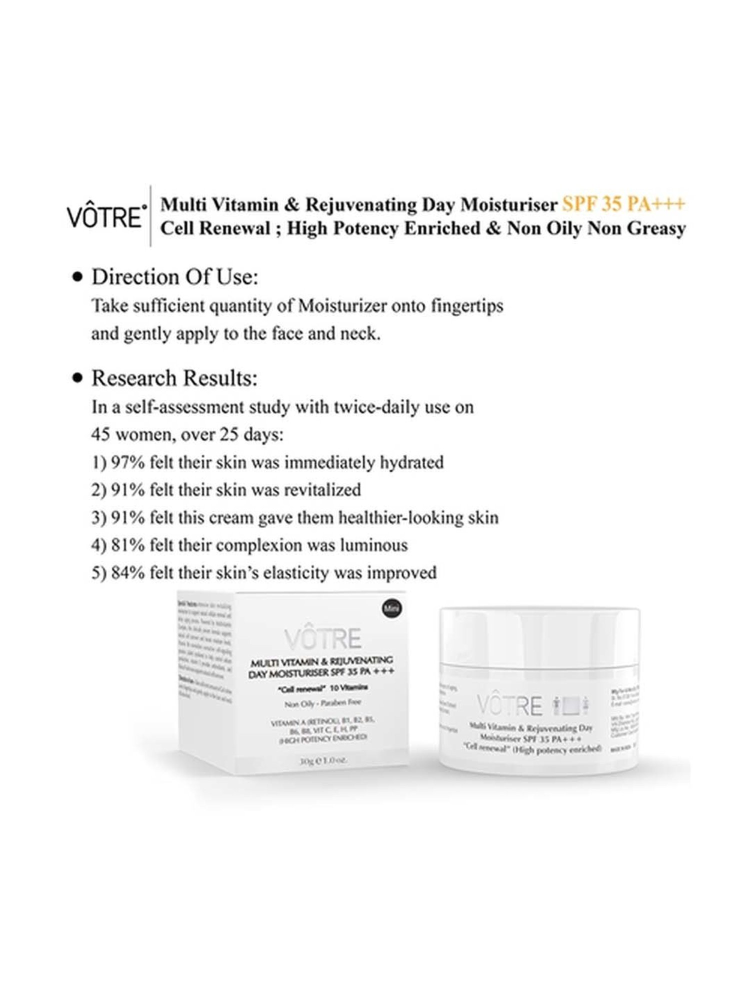 Votre Multi Vitamin & Rejuvenating Day Gel SPF 35 PA++ Cell Renewal Mini - 30 gm
