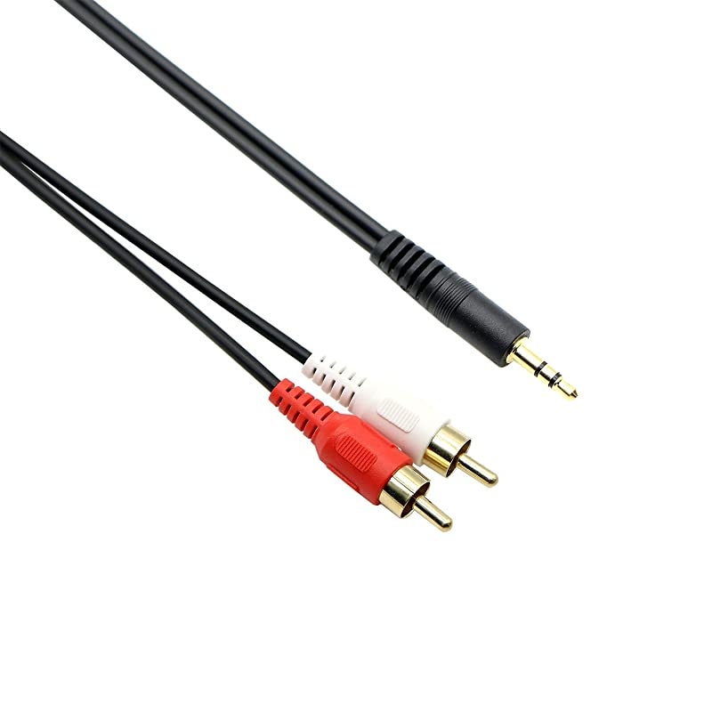 35mm Stereo Male to 2RCA Male Right and Left RCA Audio Cable 50 Feet