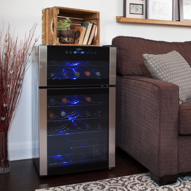 Koolatron 29-Bottle Dual-Zone Wine Cooler - Black