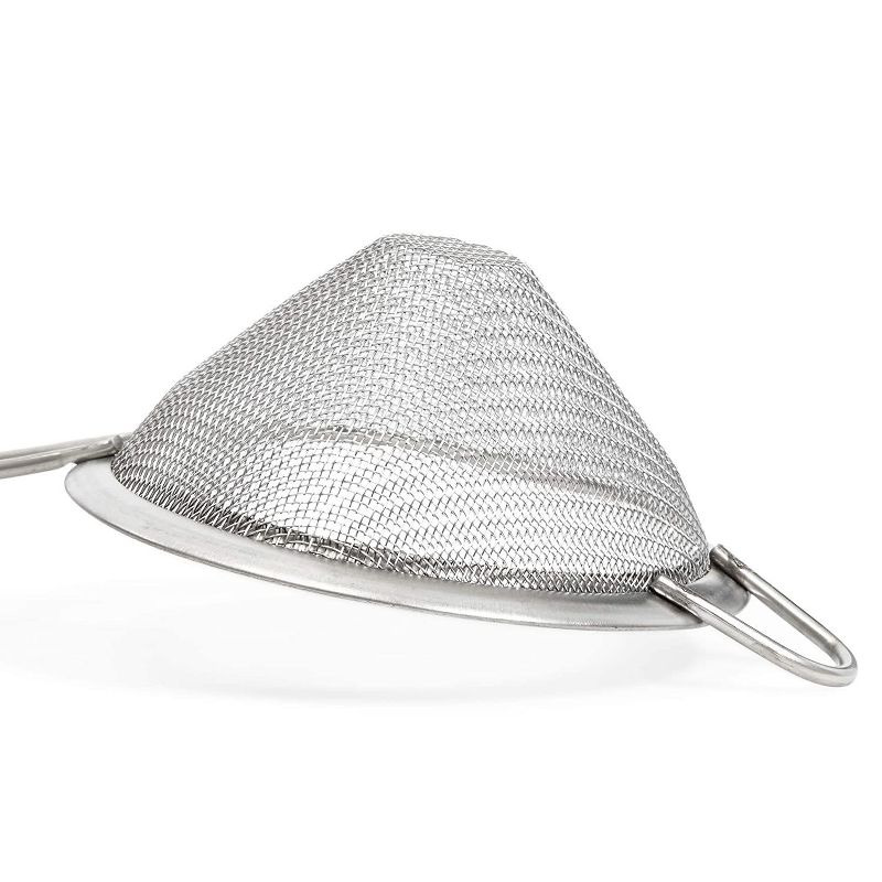 6-Pack Fine Mesh Sieve, Stainless Steel Cocktail Food Tea Strainers, Skimmer Spoon with 5" Long Handle & Resting Ear