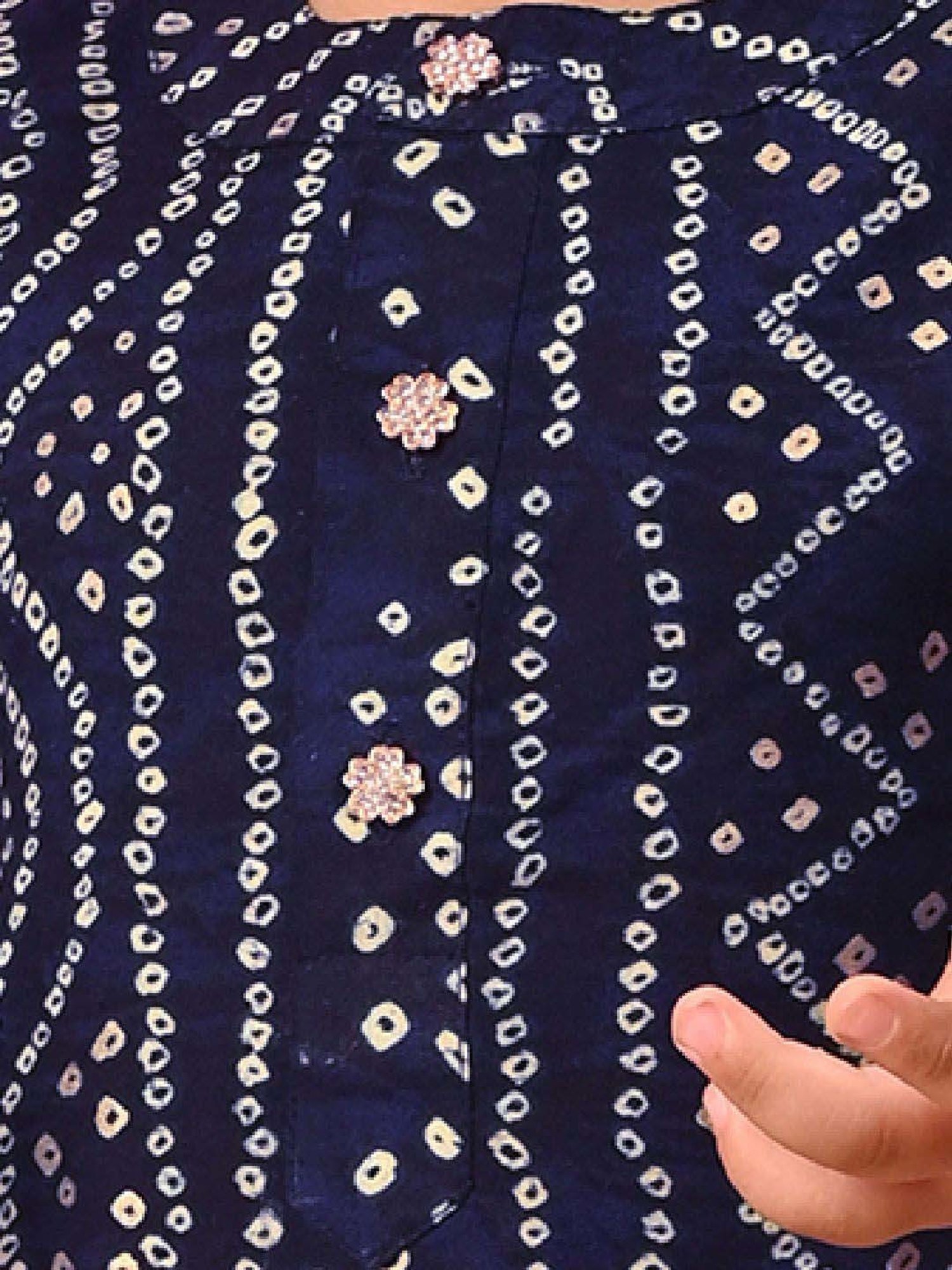 VASTRAMAY Boys Navy Printed Full Sleeves Kurta Sets