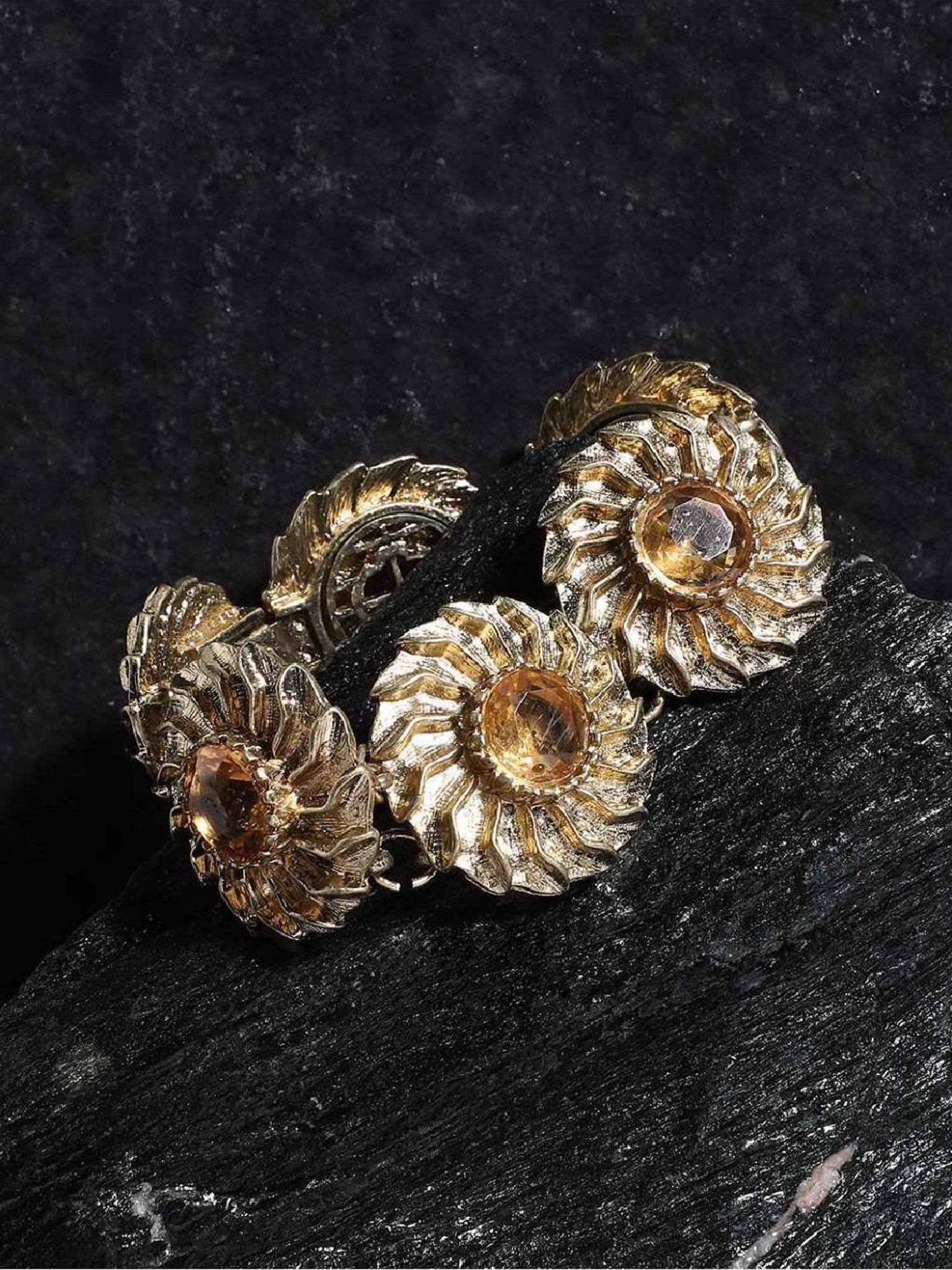 Sohi Gold plated statement cuff bracelet