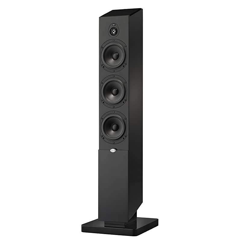 Media Series 3-Way Floor-standing Dolby Atmos Tower Speaker - Clean, Hi-Res Audio | Sealed Box | Aluminum Drivers | Single Unit, High Gloss Black (MS - Tower Black)