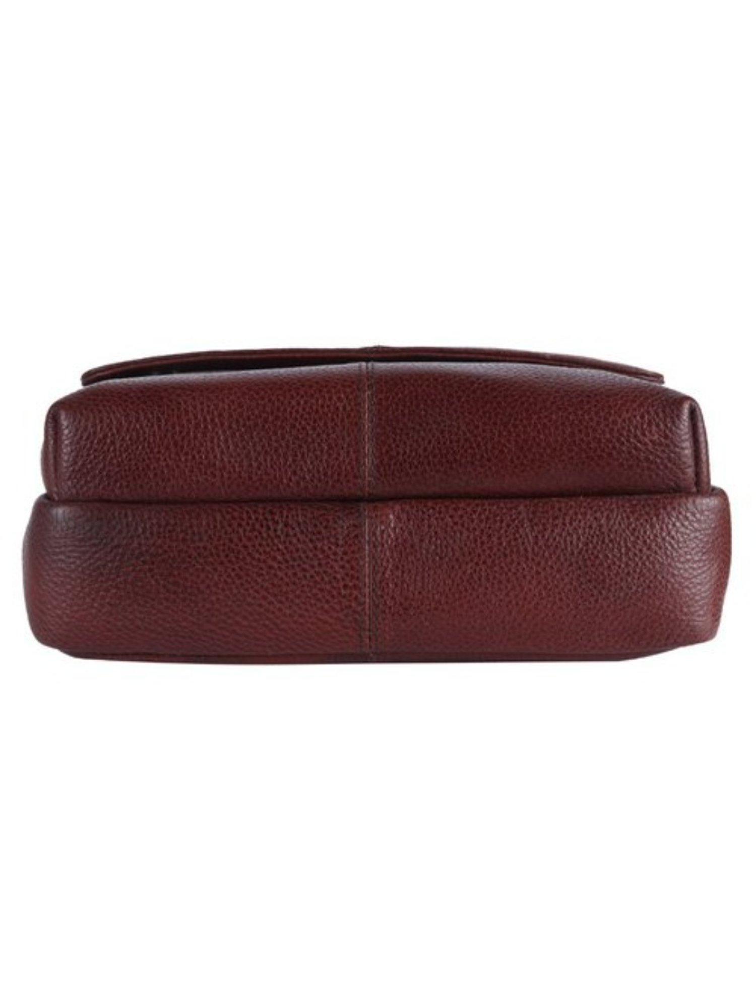 HiLEDER Brown Textured Medium Leather 11 inch Cross Body Bag