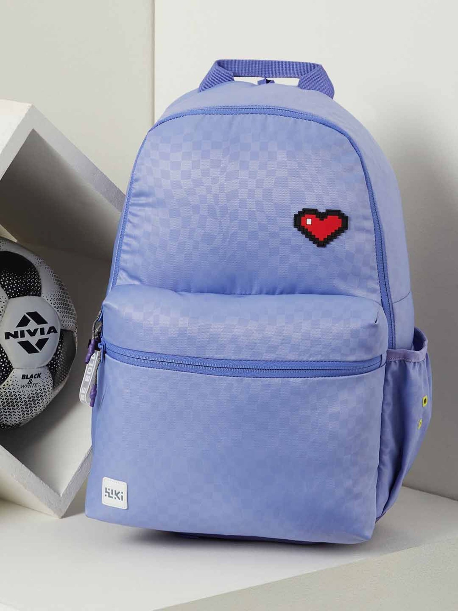 Wiki Back to School Purple Polyester Printed Backpack - 18 Ltrs