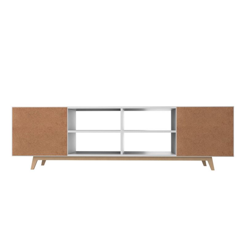 Jones TV Stand for TVs up to 60" White/Pine Wood - Manhattan Comfort