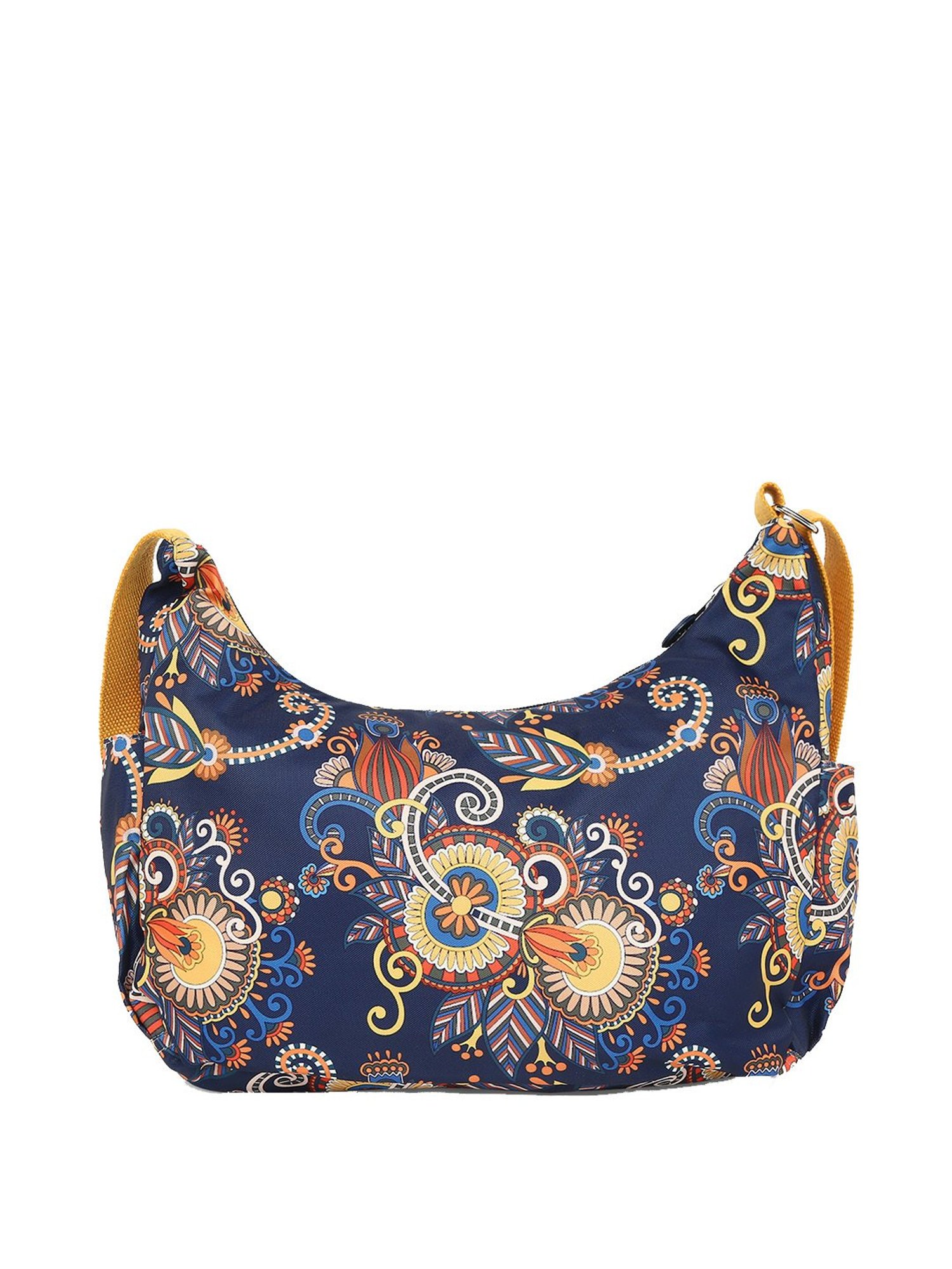 Baomi Blue & Yellow Printed Medium Sling Handbag