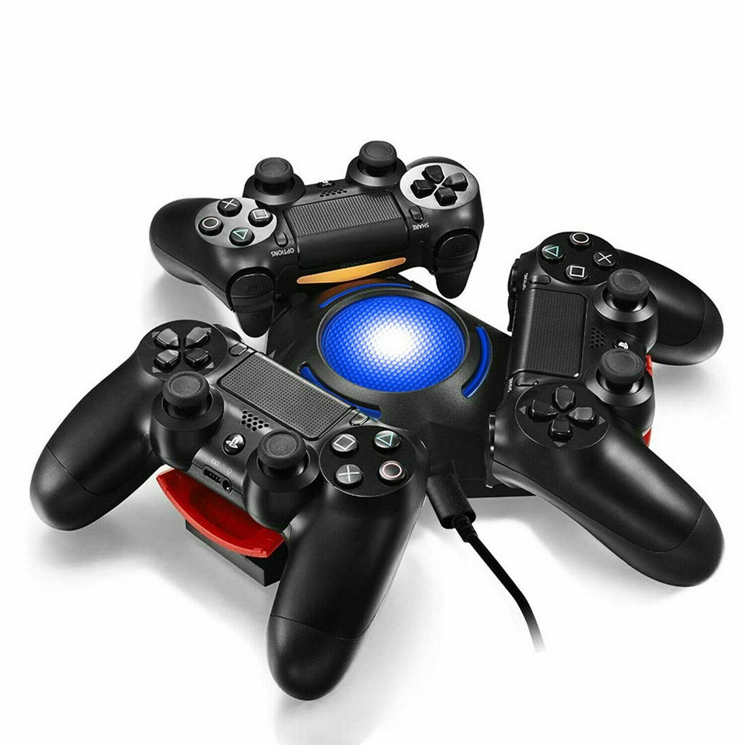 For PS4 PlaySton4 Controller Dual USB Charger LED Dock Ston Charging Stand