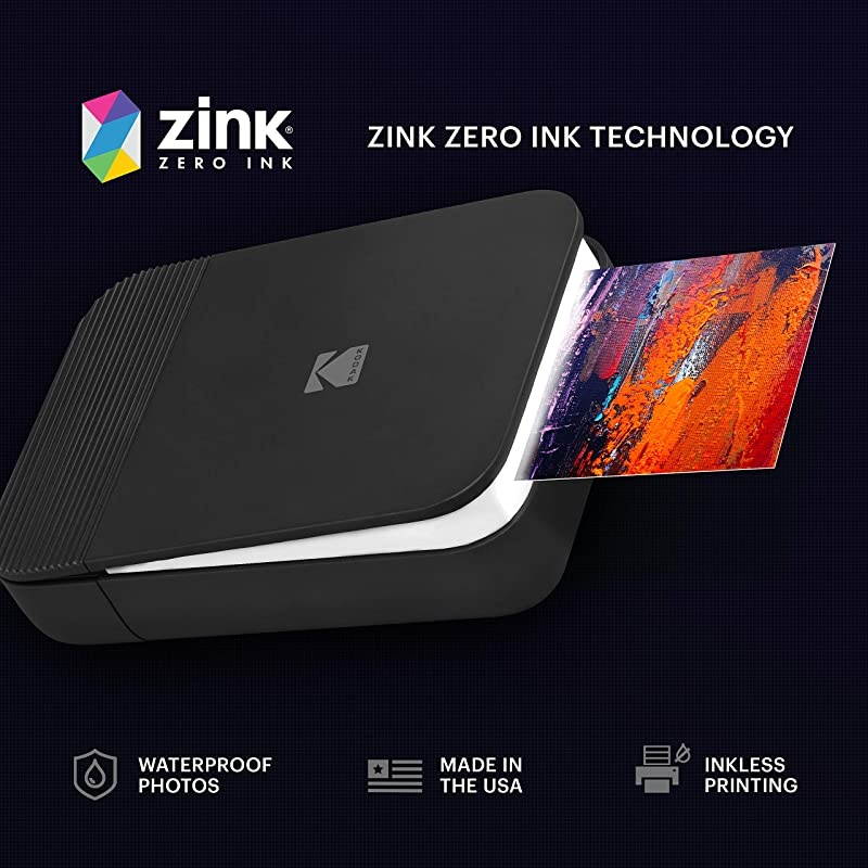 Smile Instant Digital Printer (Black/White) Photo Frames Bundle