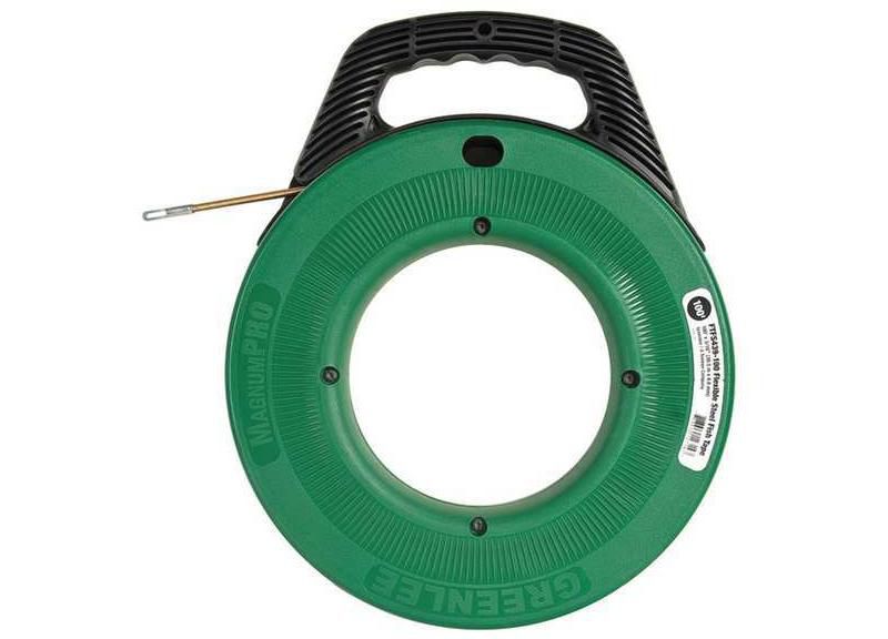 GREENLEE FS439-100 Fish Tape,3/16 In x 100 ft,Flex. Steel