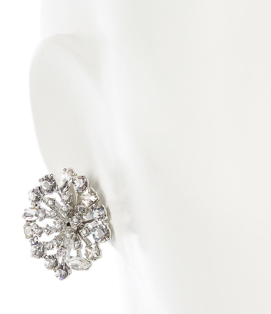 Givenchy Crystal Cluster Button Earrings