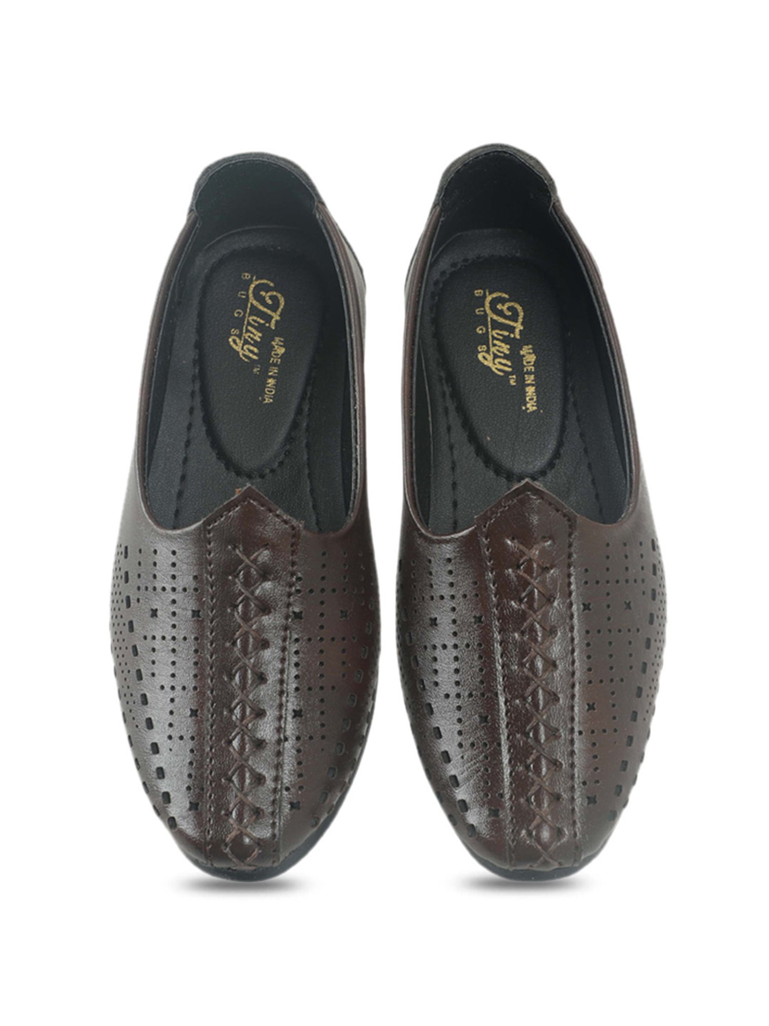 Tiny Bugs Kids Brown Ethnic Shoes