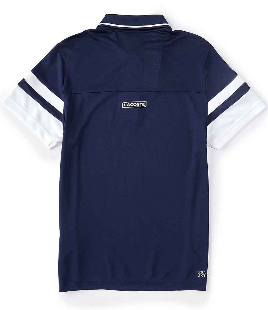 Lacoste Sport Striped Sleeves Performance Short-Sleeve Polo Shirt