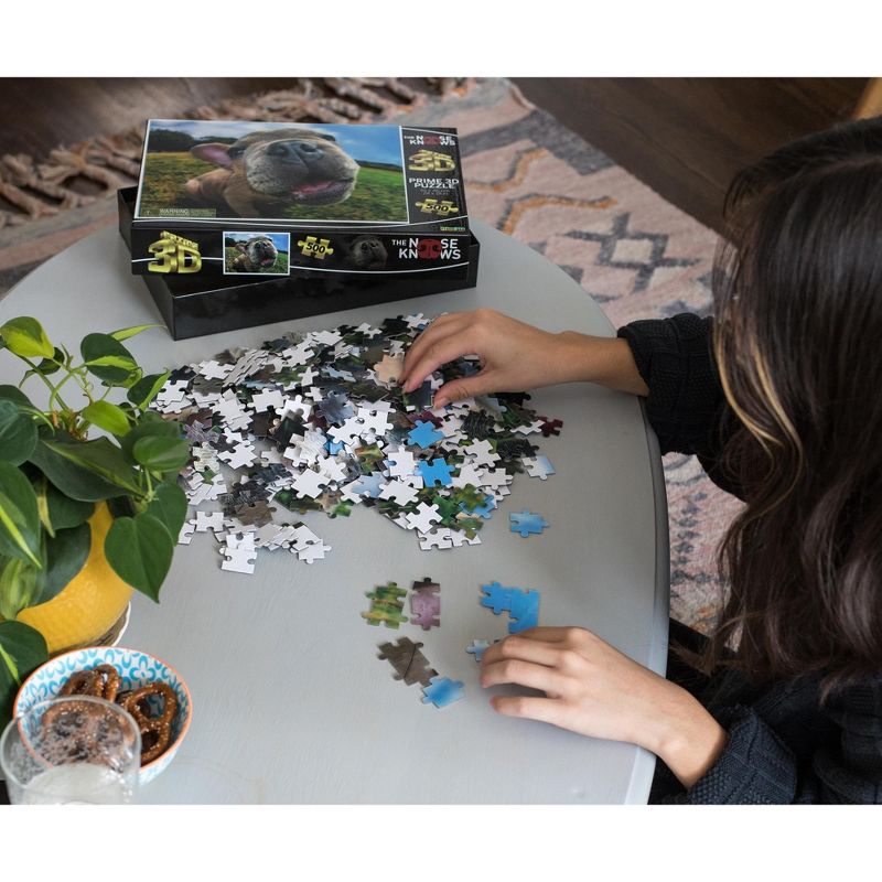 The Zoofy Group LLC Pugsley The Nose Knows Super 3D 500 Piece Jigsaw Puzzle For Adults And Kids