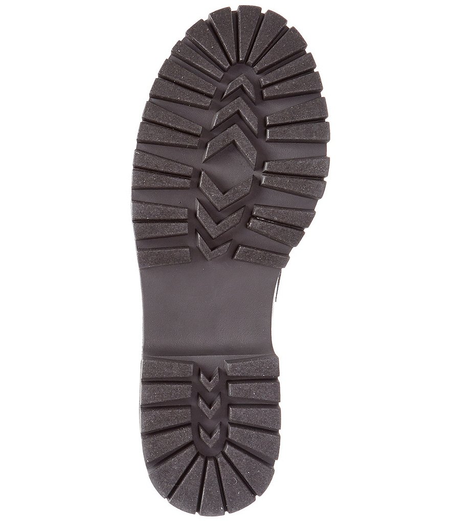 Steve Madden Malvern-F Patent Block Heel Lug Sole Penny Loafers