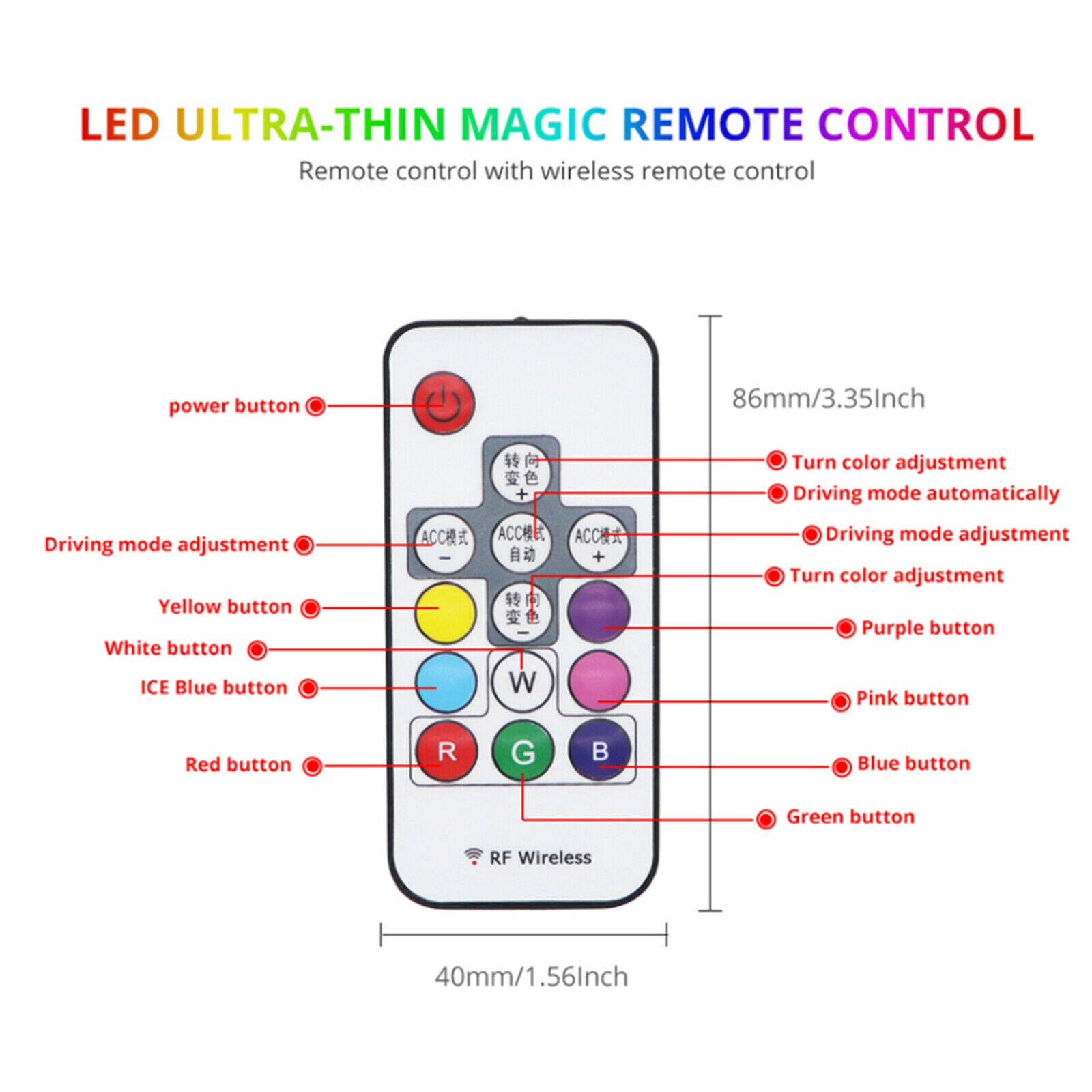 2x 60cm Slim RGB Sequential Flexible LED DRL Turn Signal Strip Remote Headlight