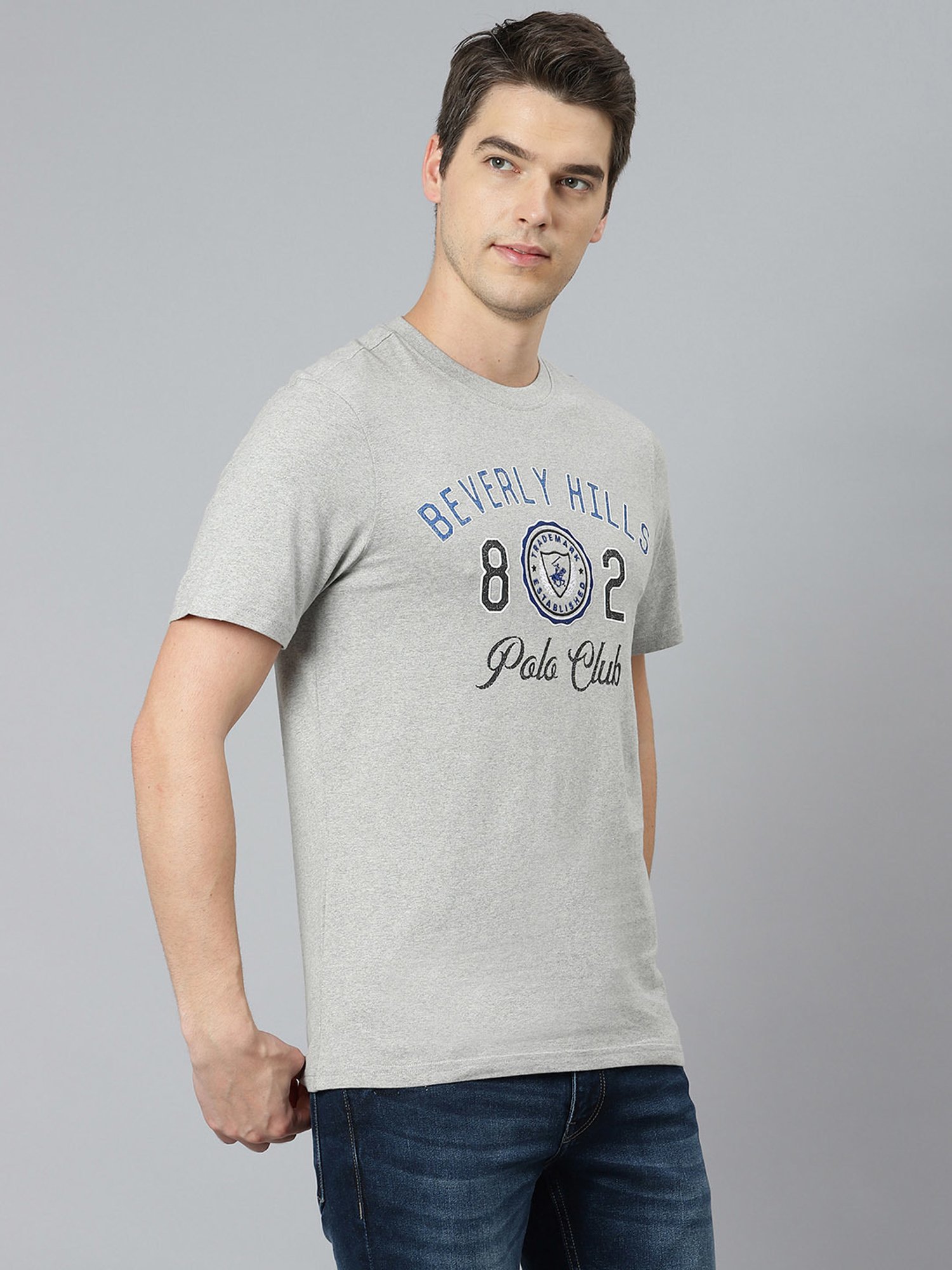 Beverly Hills Polo Club Grey Crew T-Shirt