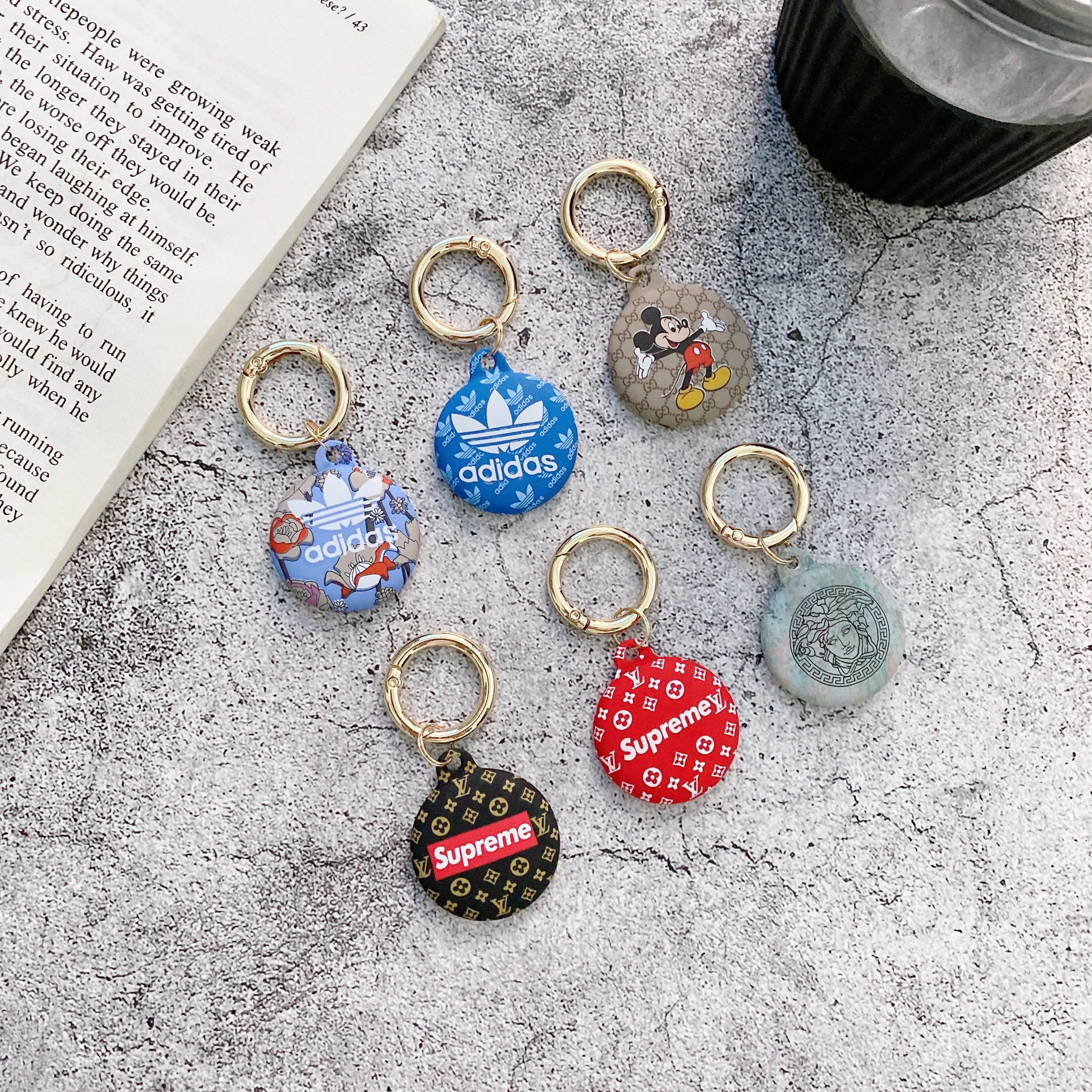 [6 PCS]Silicone Protective Case for AirTags, Tracker Lightweight Soft Protective Skin Cover Accessories Finder Holder with Key Chain Anti-Loss Design Compatible with Apple AirTags 2021