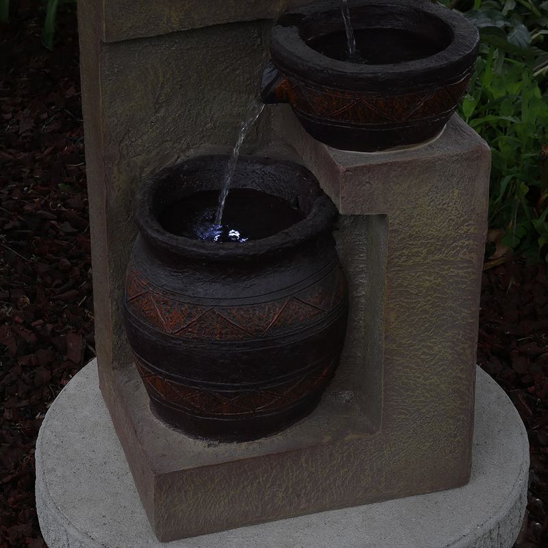 Chatsworth Two Tier Solar On Demand Fountain with Weathered Stone - Smart Solar