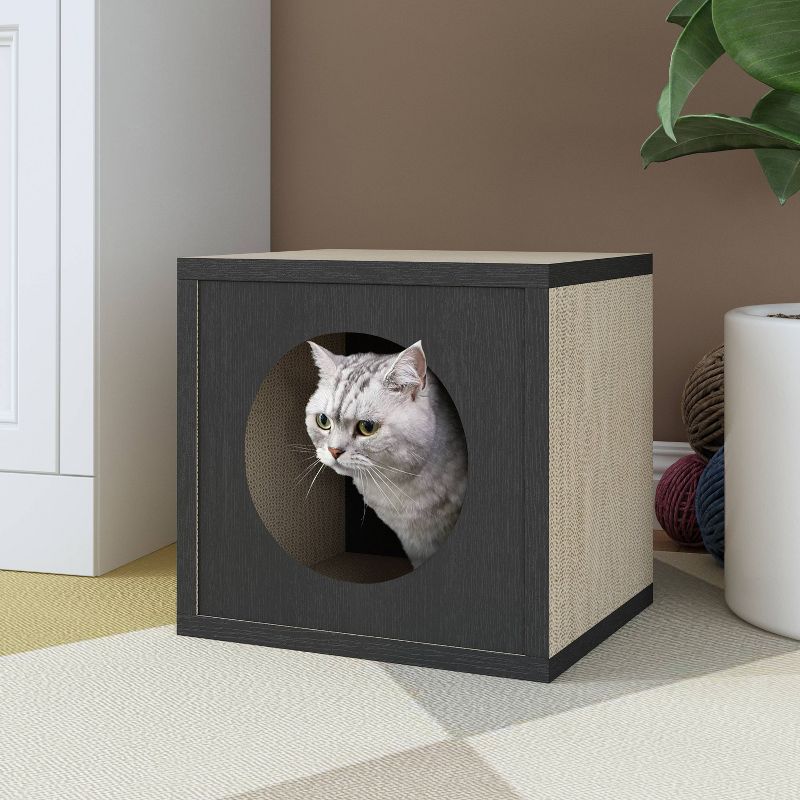 Way Basics Eco Cube Cat Scratcher - S/M - Black
